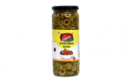 Vishaal Entree Sliced Green Olives   Glass Jar  450 grams